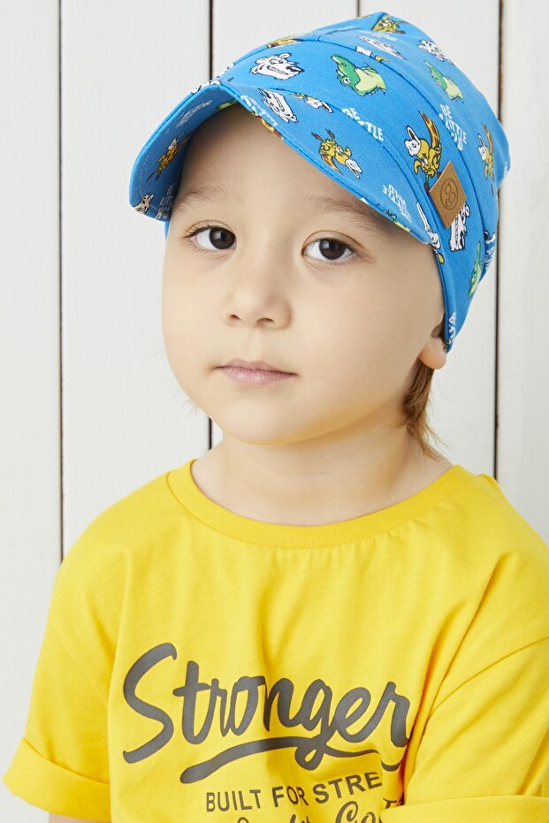 100% Cotton 'Be Little Wild' Blue Visor Hat - TryAladdin