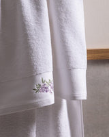 100% Cotton Fluffy Bath Towel - Soft, Absorbent & Quick - Dry - White & Lilac - TryAladdin