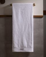 100% Cotton Fluffy Bath Towel - Soft, Absorbent & Quick - Dry - White & Lilac - TryAladdin
