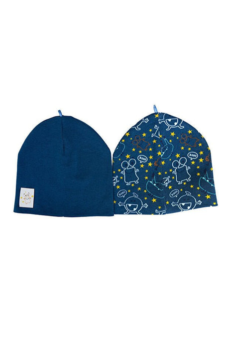 100% Cotton Reversible Knitted Beanie 2 - Pack - TryAladdin