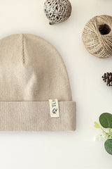 100% cotton Ribbed Beanies - Beige & Ecru Set of - TryAladdin