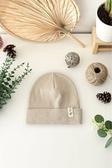 100% Cotton Ribbed Beanies - Beige & Ecru Set of - TryAladdin