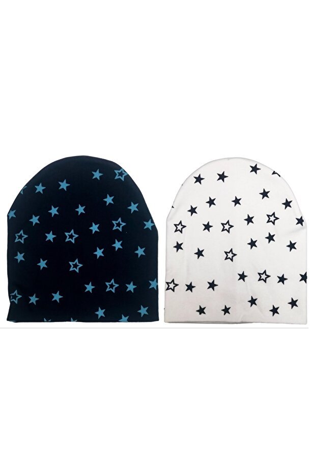 100% cotton Star Print Baby Beanies - 2 - Pack - TryAladdin