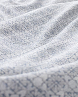 100% Cotton Twin Duvet Cover Set - Printed Crepe Texture, Blue & Grey - TryAladdin