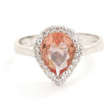 925 Sterling Silver Zultanite Teardrop Halo Ring - Color Change Gemstone