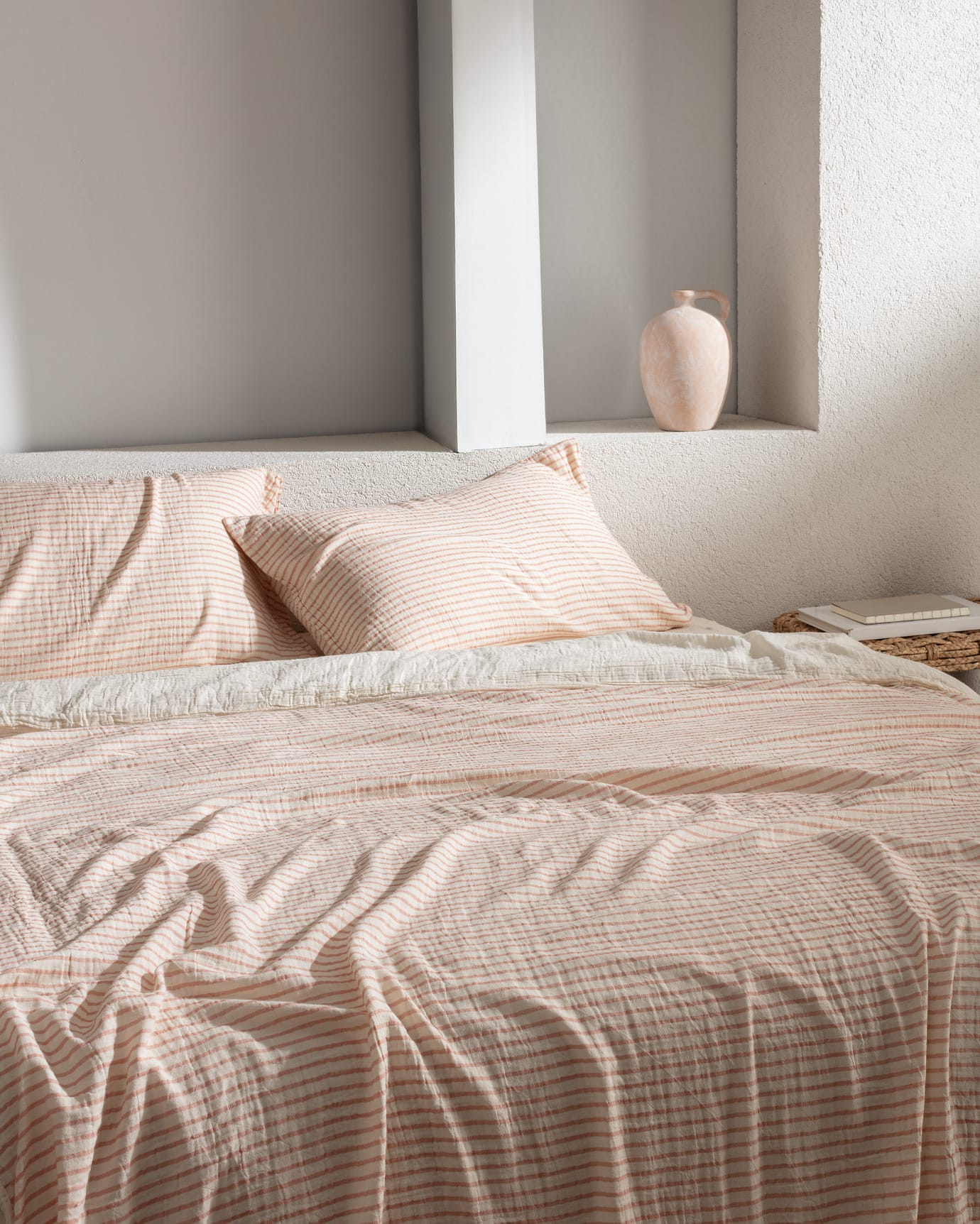 Cotton Muslin Queen Sheet Set with Fitted Sheet - Orange