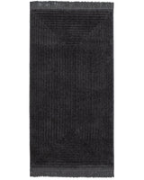 Durable Polyester Fringed Area Rug - Modern Anthracite Design