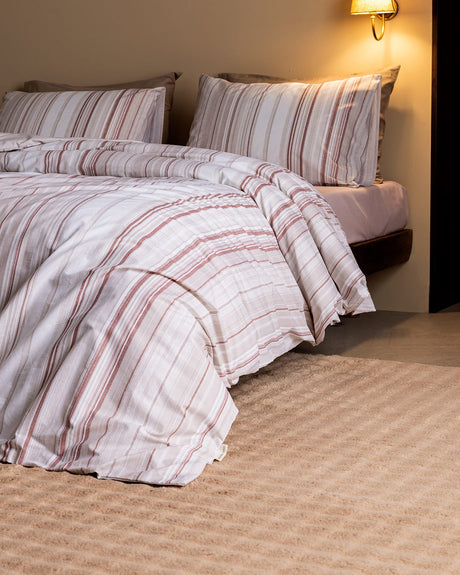 Jacquline 100% Cotton Ranforce King Size Duvet Cover Set - Powder Pink