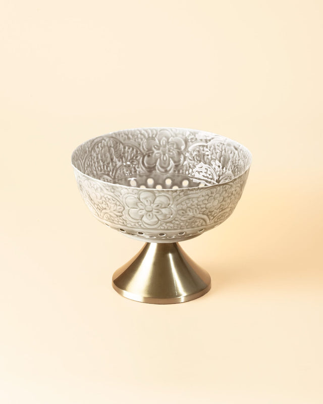Metal Serving Bowl - Modern Grey Elegance