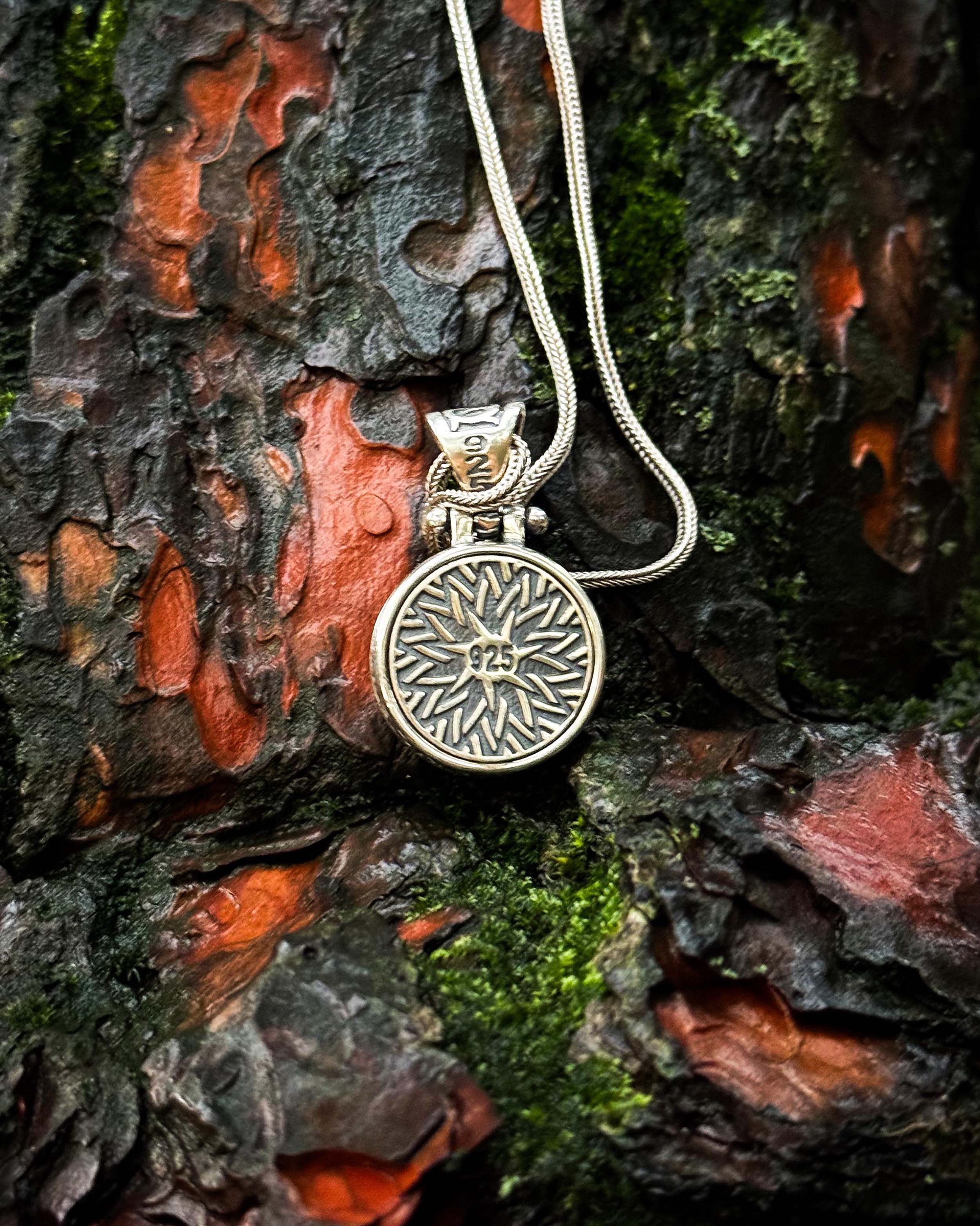 Sterling Silver Seljuk Eagle Necklace - Rotating Pendant Design