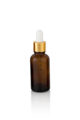 30ml Amber Glass Dropper Bottles with Gold Caps - 3-Pack
