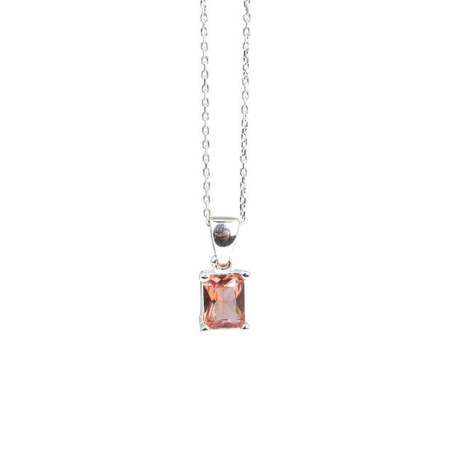 Sterling Silver Zultanite Rectangular Cut Pendant Necklace - Elegant Design