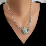 Professional Sterling Silver 3D Filigree Heart Necklace