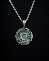 Sterling Silver Medallion Necklace - Crescent Star Heritage Design