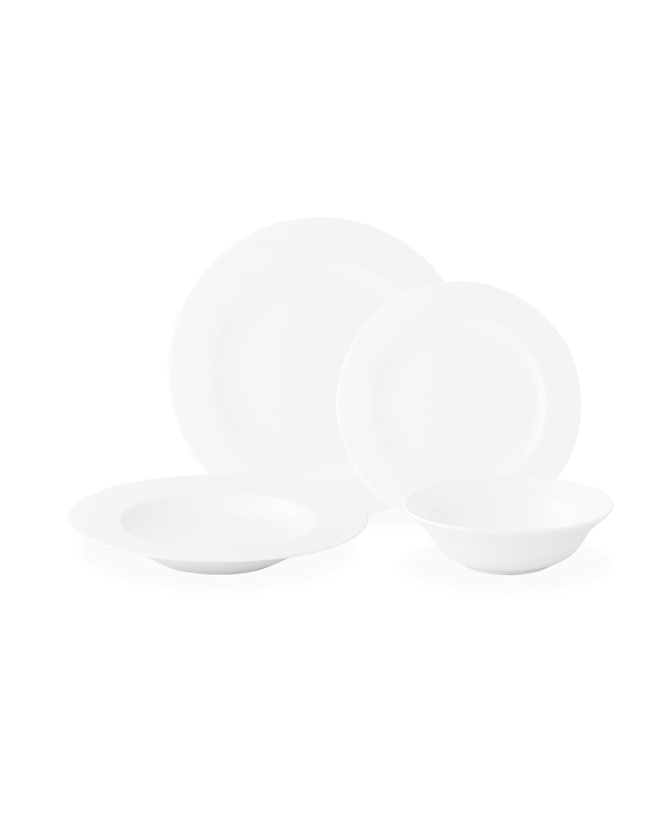 New Bone China 6-Person Dinnerware Set - Elegant White Finish
