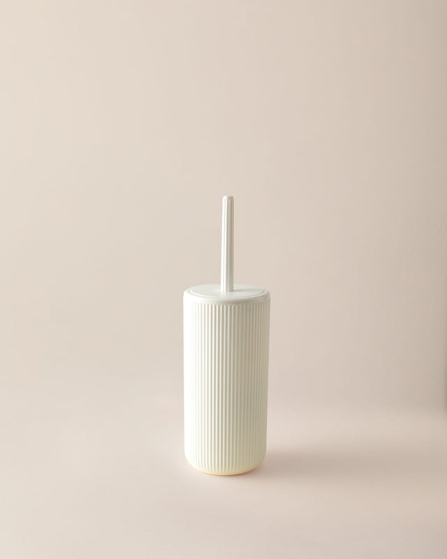 Elegant Soft Ecru Bathroom Toilet Brush with Holder