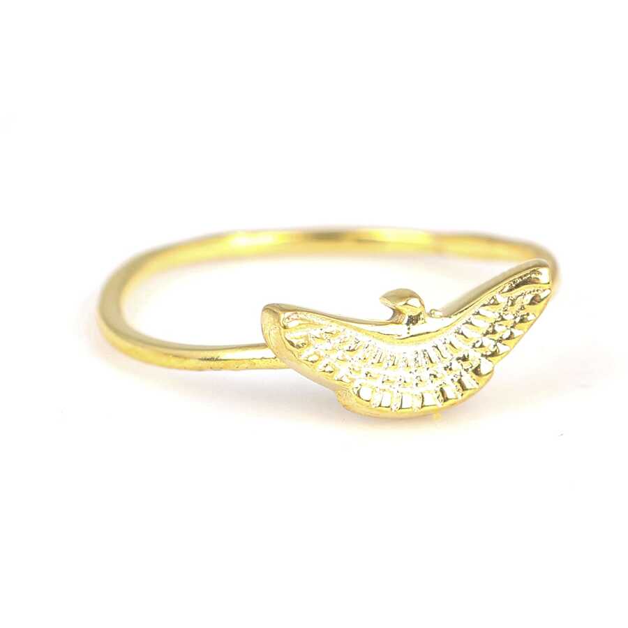 Sterling Silver Delicate Bird Ring - Winged Charm Design