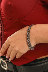 Premium Silver White Zircon Gourmet Chain Bracelet