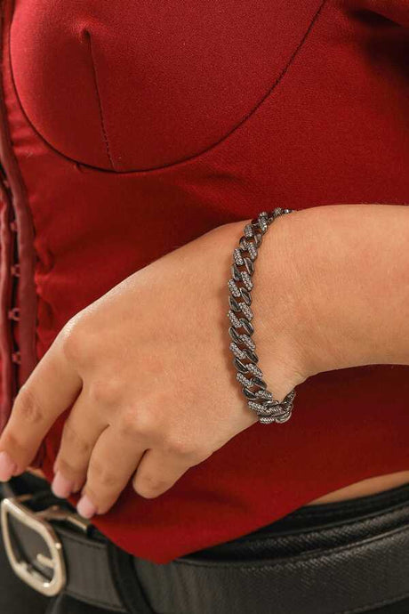 Premium Silver White Zircon Gourmet Chain Bracelet