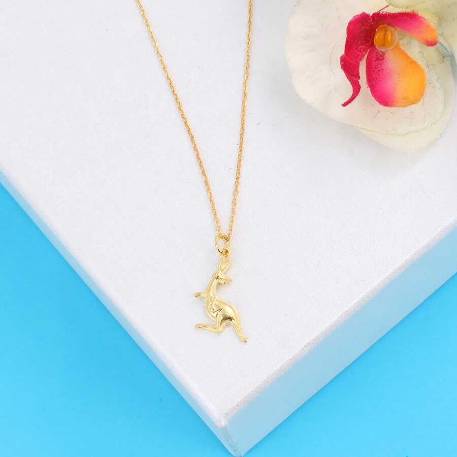 Premium 925 Sterling Silver Kangaroo Charm Necklace