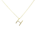Sterling Silver 3D H Initial Necklace - Elegant Letter Pendant