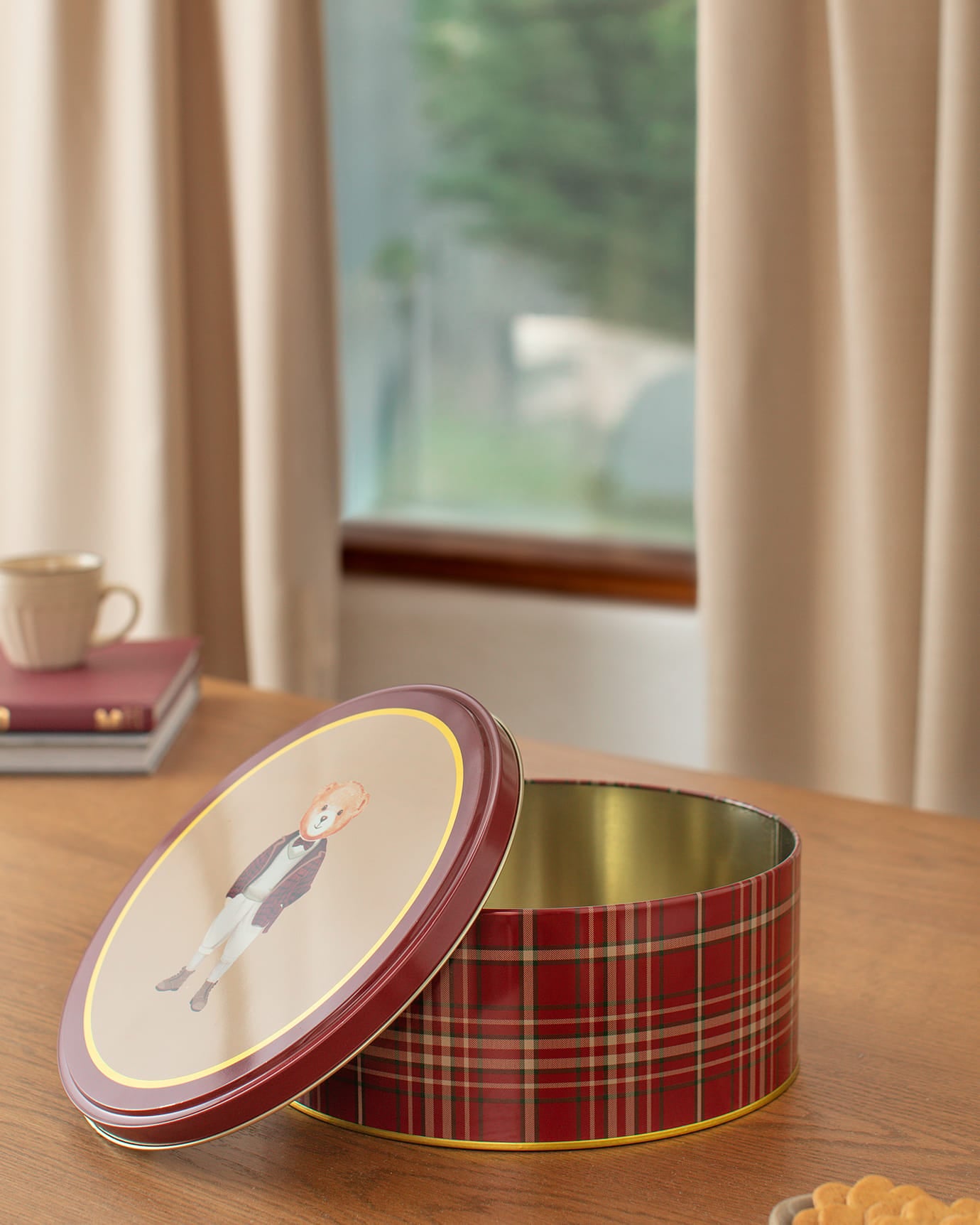 Large Round Metal Storage Box - Decorative Home Organizer