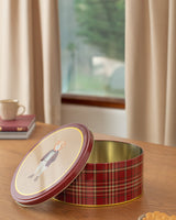 Large Round Metal Storage Box - Decorative Home Organizer