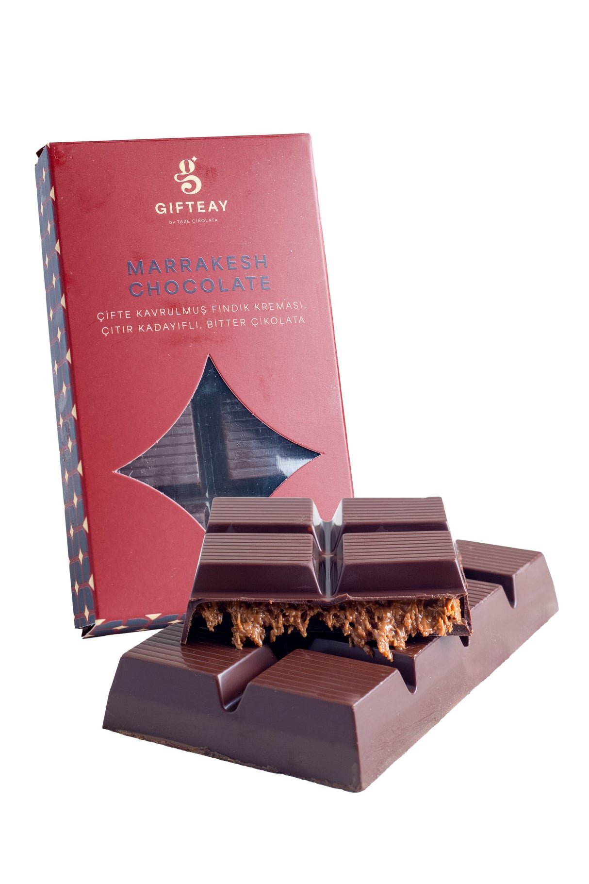 Marrakesh Chocolate: Double Roasted Hazelnut Cream & Crispy Kadayif Dark Chocolate