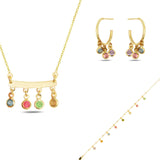Ensemble en argent sterling plaqué or rose - Éclat minimaliste Swarovski