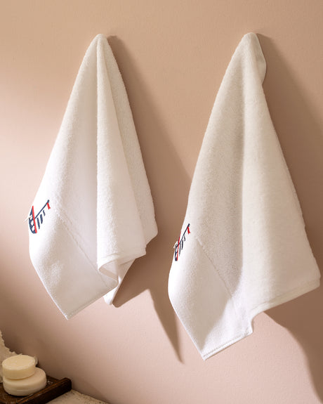 Soft Embroidered 100% Cotton Hand Towel Set - 2 Pack
