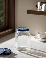 1600ml Square Glass Food Storage Jar with Airtight Lid