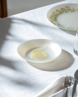 Glass Dessert Plate - Citron Motif Pearl Finish