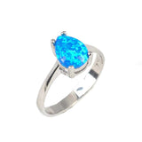 Professional 925 Sterling Silver Blue Opal Teardrop Ring
