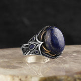 Tesbihevim | Men's Silver Ring with Lapis Stone