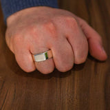 925 Sterling Silver Men's Ring - Polished Hexagonal Design