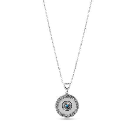 925 Sterling Silver Rectangular Floral Locket Pendant with Zircon