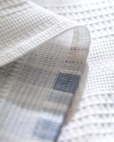 Queen Size Cotton Pique Bedding Set - Ecocell Print, Navy Grey