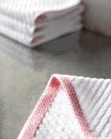 100% Cotton 4-Piece Hand Towel Set - Zesty White & Red