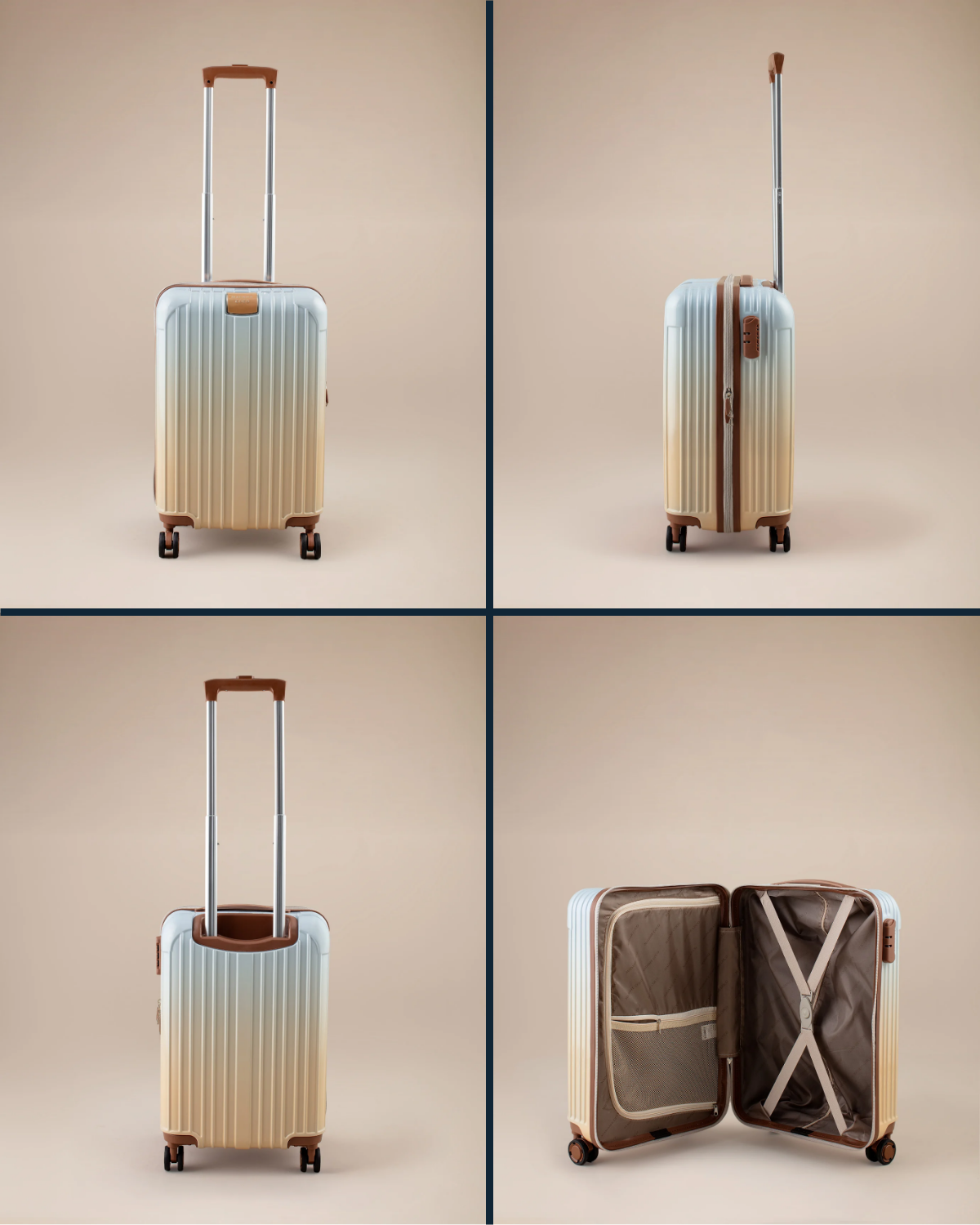 Beige Cabin Carry-On Suitcase - Compact Travel Luggage