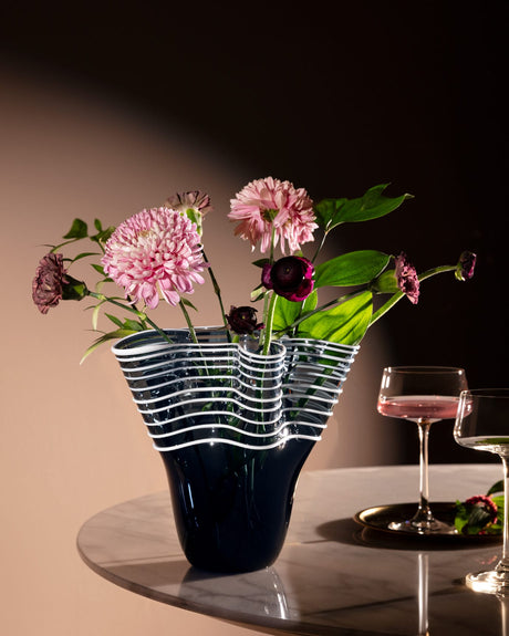 Artisan Handcrafted Glass Flower Vase - Medium Home Decor Accent