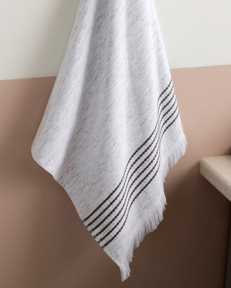 Soft Cotton Blend Face Towel - Plush Absorbency, White/Grey