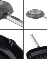 16 cm Non-Stick Grill Pan for Stovetop, Green Cookware