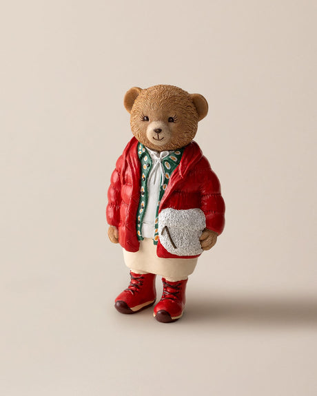 Decorative Moulin Figurine - Red Beige Home Accent Ornament