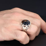 Tesbihevim | Men's Silver Ring with Pietersite Stone