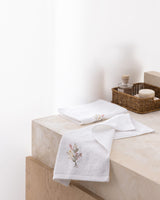 Luxurious 100% Cotton Embroidered Hand Towel Set - 2 Pack