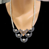 Premium Handcrafted Sterling Silver Filigree Pearl Necklace
