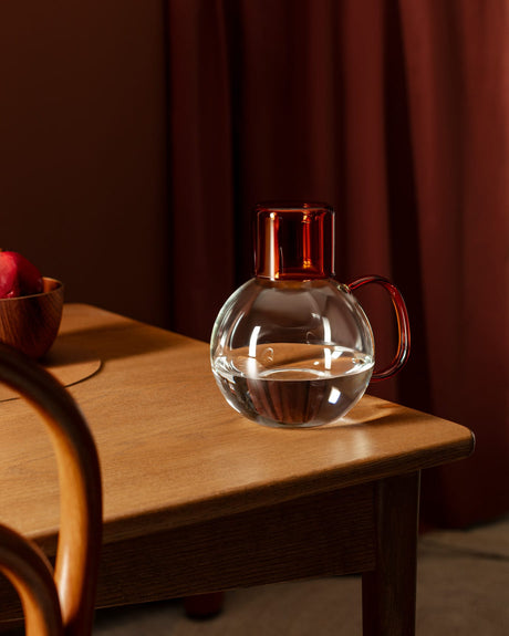 Heat-Resistant Borosilicate Glass Carafe - Amber with Ergonomic Handle