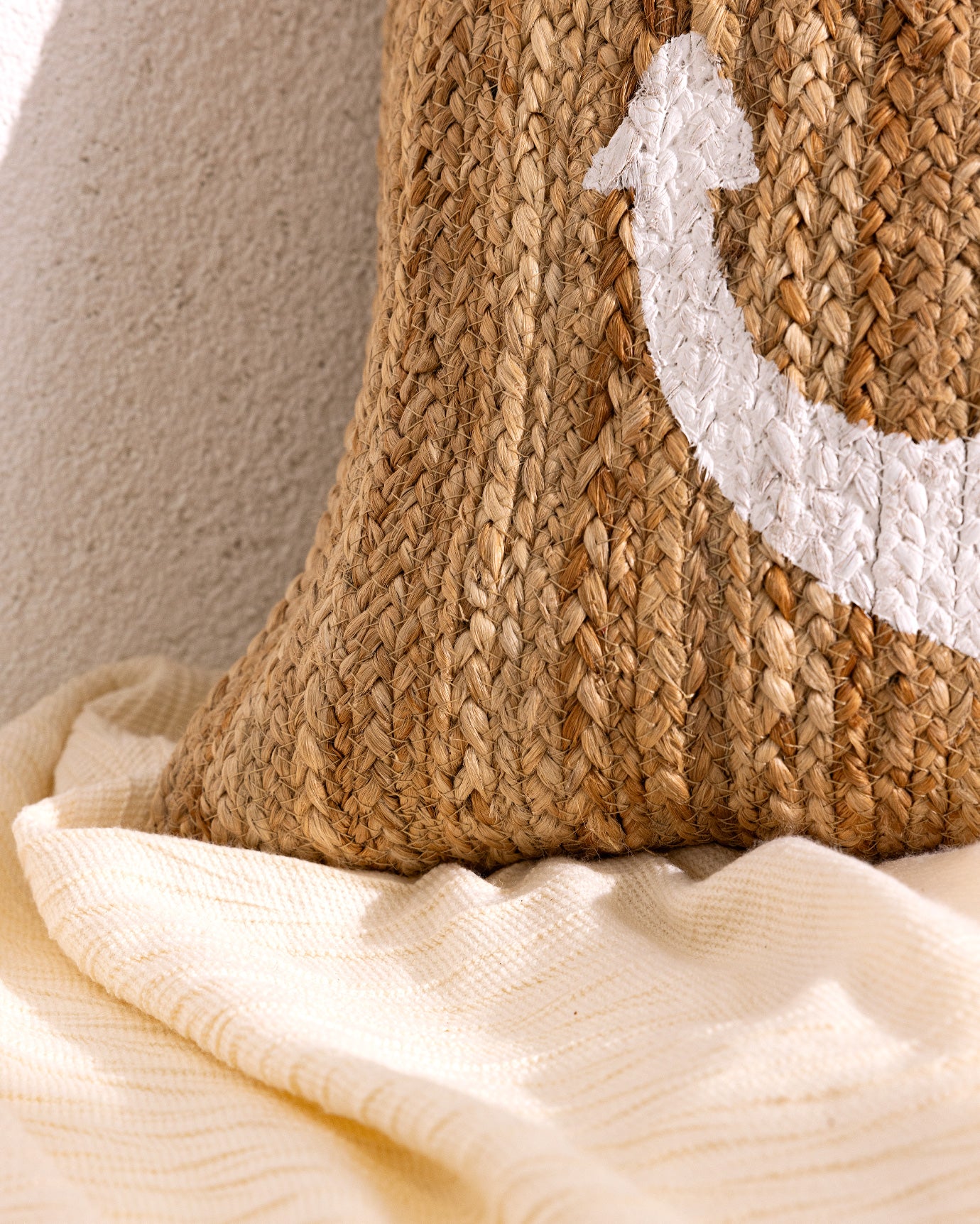Cotton Jute Blend Cushion Cover - Natural Textured Versailles