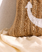Cotton Jute Blend Cushion Cover - Natural Textured Versailles