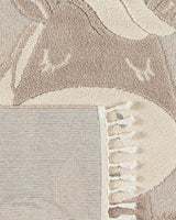 Alfombra de Polipropileno - Beige con Bordes con Flecos